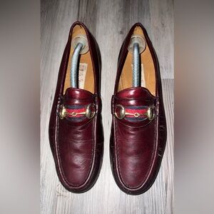 Vintage Gucci Men 8.5M US 41.5 EU Horse Bit Loafers Burgundy Leather